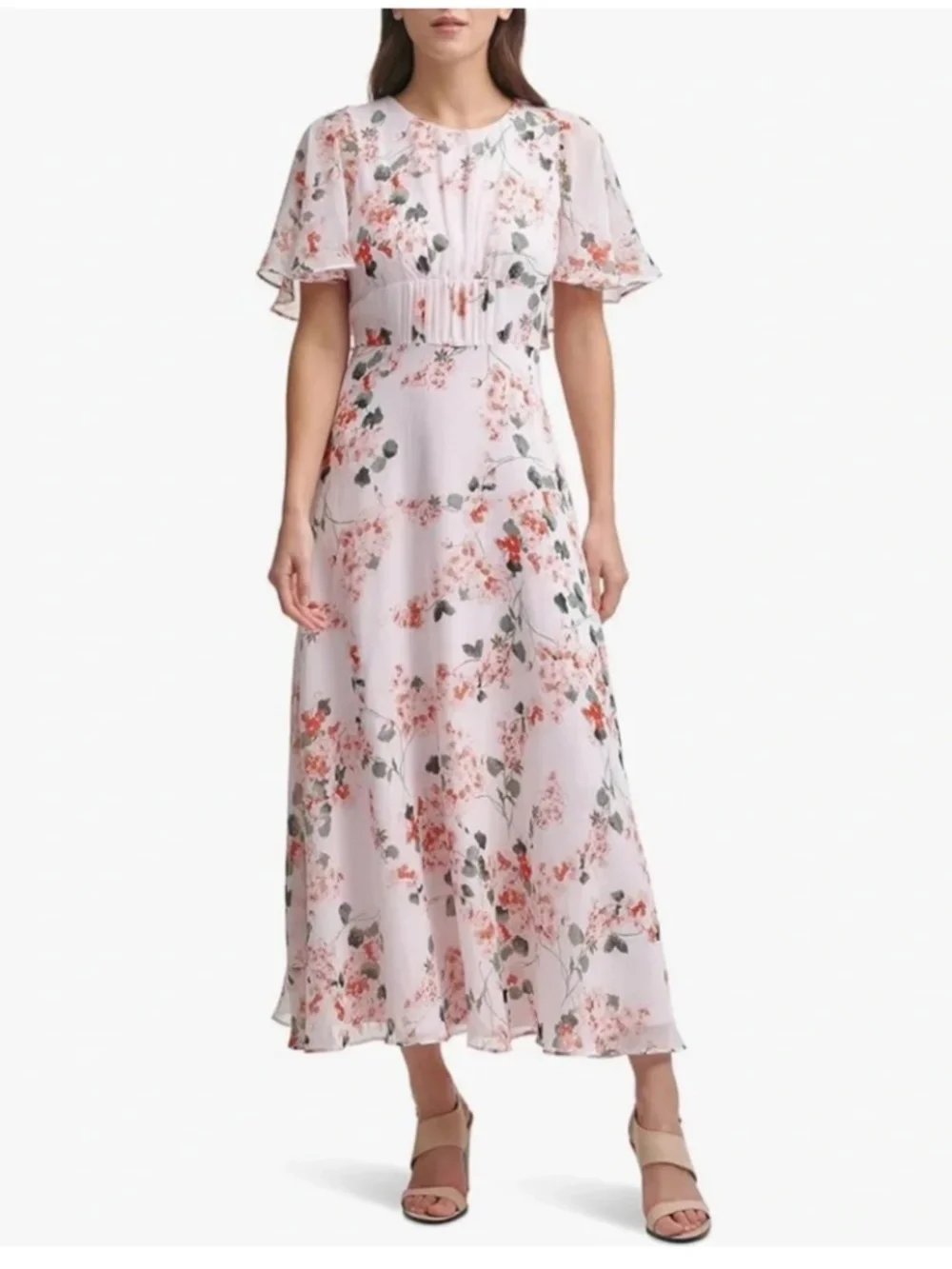 Calvin Klein Women's Floral-Print Cape-Back Maxi Dress size 6 - Picture 6 of 6